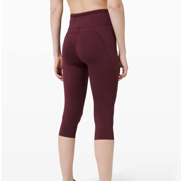 Lululemon Fast and Free Crop II 19" *Non-Reflective Cassis - Picture 1 of 1